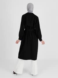 Black - Unlined - Shawl Collar - Trench Coat