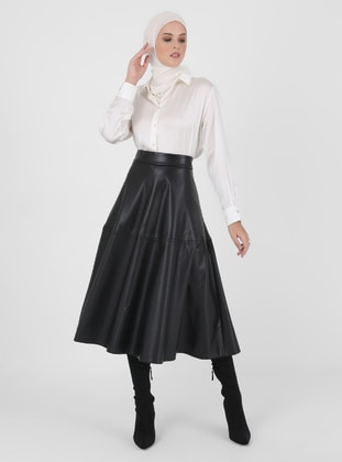 Black - Unlined - Skirt - Refka