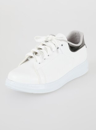 White - Silver - Sport - Sports Shoes - Pembe Potin
