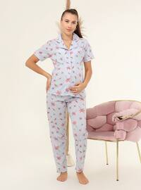 Blue - Multi - Maternity Pyjamas
