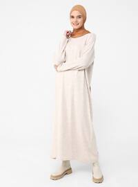 - Crew neck - Unlined - Acrylic - Triko - Modest Dress