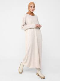 - Crew neck - Unlined - Acrylic - Triko - Modest Dress