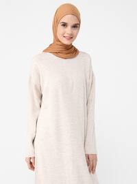 - Crew neck - Unlined - Acrylic - Triko - Modest Dress