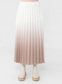 Beige - White - Ecru - - Unlined - Skirt