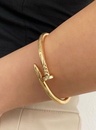 Studded Cuff Bracelet Gold Color