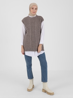 Unlined - Mink - Knit Sweater - Por La Cara