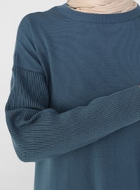 Indigo - Crew neck - Unlined - Knit Tunics