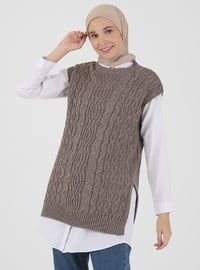 Hair Braided Side Slit Sweater Sweater Mink