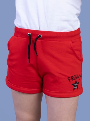 Red - Girls` Shorts - Toontoy