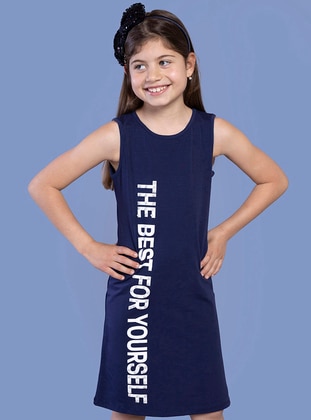 Navy Blue - Girls` Dress - Toontoy