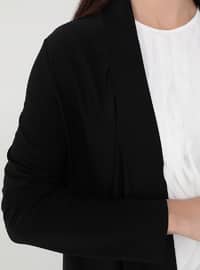 Ecru - Black - Crew neck - Unlined - Plus Size Evening Suit
