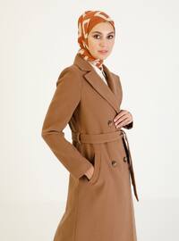 Tan - Fully Lined - Point Collar - Coat