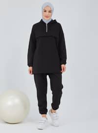 Sweatshirt&Pants Co-Ord Black