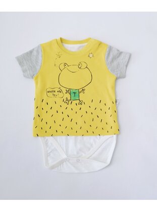 Mustard - baby bodysuits - MİNİPUFF BABY
