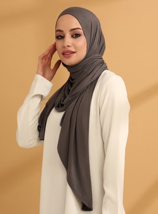 Practical Jersey Instant Hijab Gray Instant Scarf