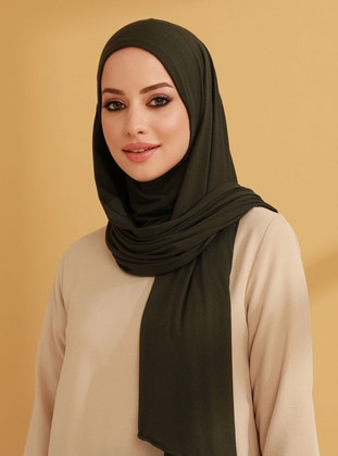 Practical Combed Cotton Shawl Khaki With Neck Collar Instant Scarf