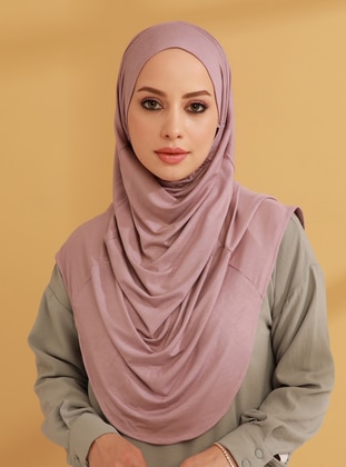 Ribbed Jersey Instant Hijab Soft Lilac Instant Scarf