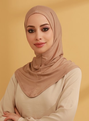 Pratik Jersey Hijab Turban Dark Beige Instant Scarf