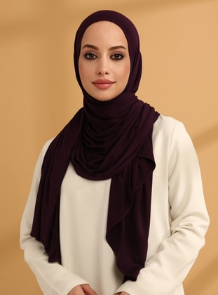 Practical Jersey Instant Hijab Plum Color Instant Scarf
