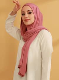 Practical Combed Cotton Shawl With Neck Collar Rose Color Instant Scarf