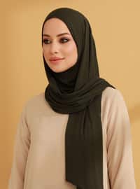 Practical Combed Cotton Shawl Khaki With Neck Collar Instant Scarf