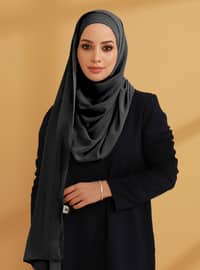 Chiffon Instant Hijab Anthracite With Inner Undercap Instant Scarf