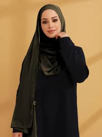 Chiffon Instant Hijab Khaki With Inner Undercap Instant Scarf