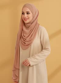Chiffon Instant Hijab Dark Beige With Inner Undercap Instant Scarf