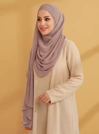Chiffon Instant Hijab Soft Lilac With Inner Undercap Instant Scarf