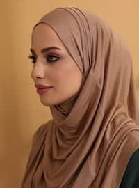 بيج - من لون واحد - حجابات جاهزة
