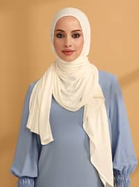 أبيض - من لون واحد - حجابات جاهزة