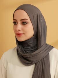 Practical Jersey Instant Hijab Gray Instant Scarf