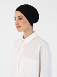 Combed Cotton Wide Fitted Undercap Black