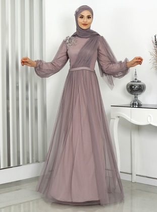Gray - Modest Evening Dress - Rana Zenn