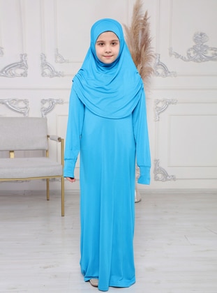 Girls Prayer Dress - Turquoise Blue - AHUSE
