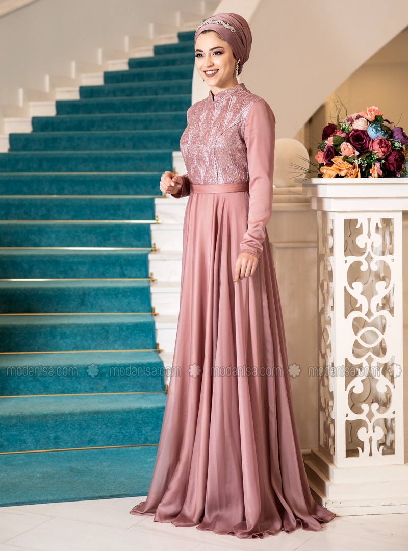 Powder - Fully Lined - Modest Evening Dress