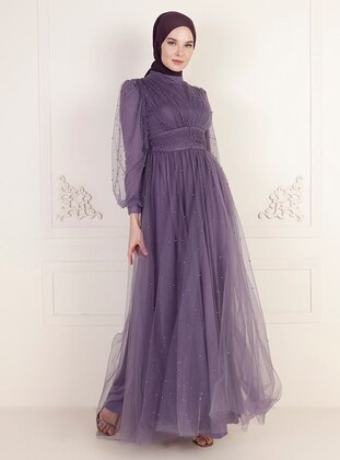 Lilac - Fully Lined - Crew neck - Modest Evening Dress - MODAYSA
