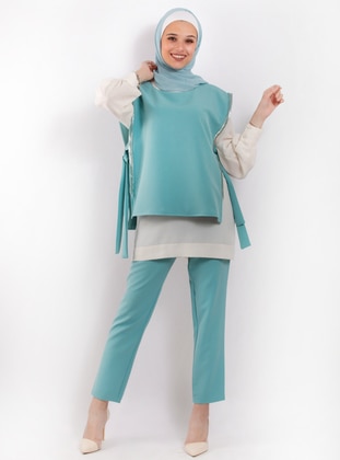 Turquoise - Unlined - Suit - RAYHAN FASHION