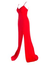 Red - Fully Lined - Modest Evening Dress