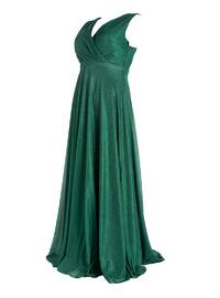 Emerald - Fully Lined - V neck Collar - Modest Plus Size Evening Dress