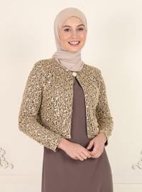 Jacket Sleeveless Hijab Evening Dress Mink