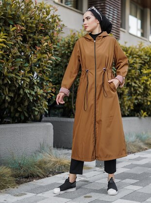 Tan - Unlined - Trench Coat - Topless