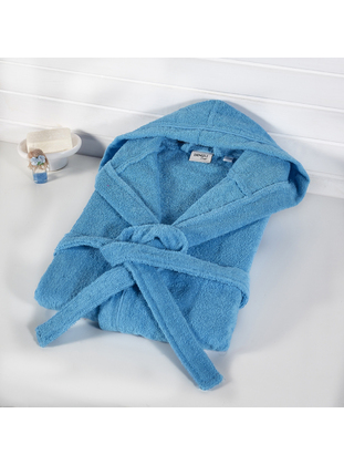 Turquoise - Cotton - Child Towel & Bathrobe