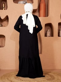 Zippered Abaya Black