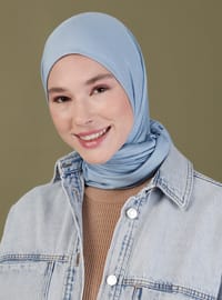 Combed Cotton Scarf Baby Blue
