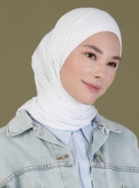 Combed Cotton Scarf White