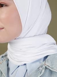 Combed Cotton Scarf White