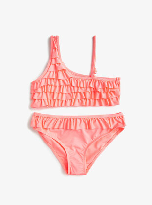 Pink - Girls` Swimsuit - Koton