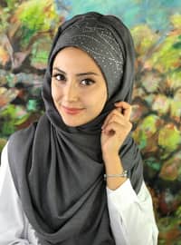Gray - Printed - Litho - Instant Scarf