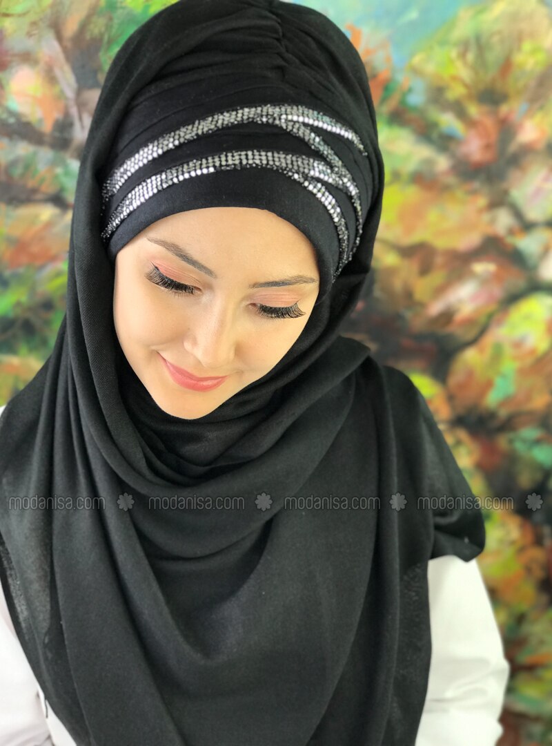 Ladies Womens Embroidered Star Print Scarf New Star Beaded Hijab Girls Shawl 